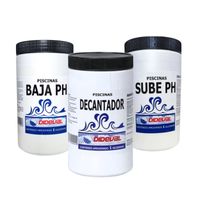Kit Mantenimiento para Piscina Decantador + Sube pH + Baja pH