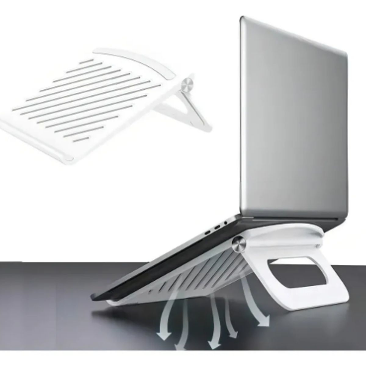 GENERICO - Soporte Alzador Notebook Plegable Base Inclinable De Laptop Color Blanco