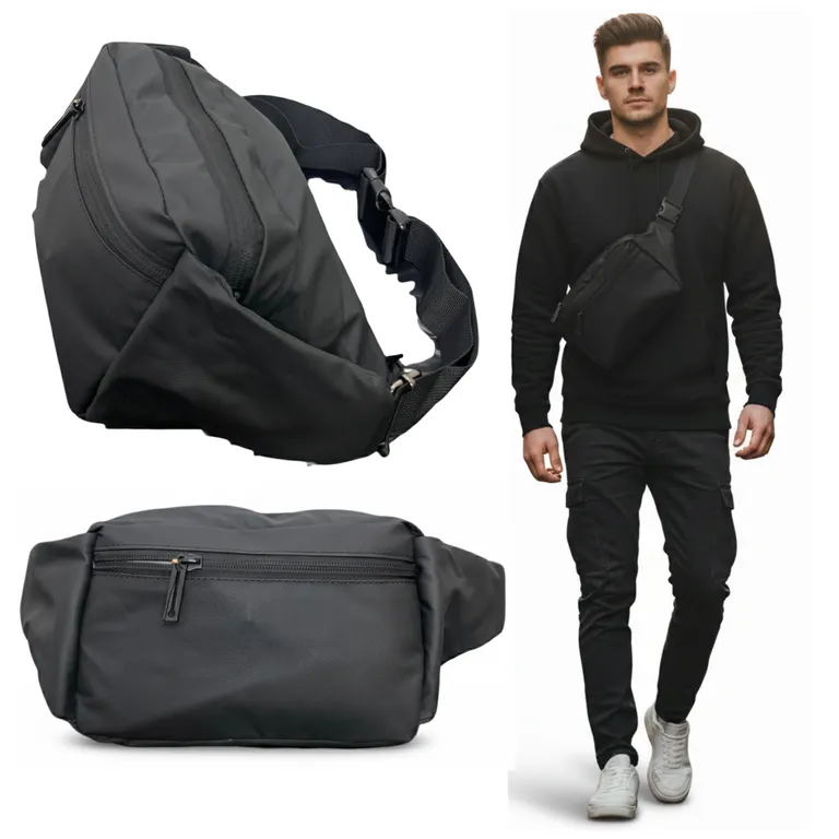 Banano Impermeable Alta Calidad Bolso De Hombro Casual Moda Bolso Cruzado Negro TALLA UNICA