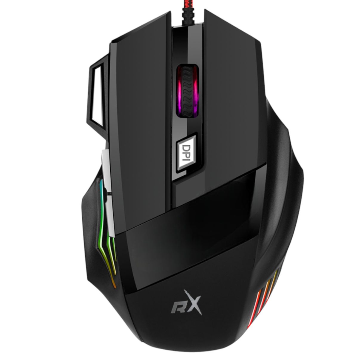 REPTILEX - Mouse ReptileX Ergonomico RX-0047 RGB - 7 Botones - 2400 DPI