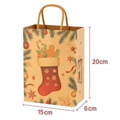 GENERICO - 24 Bolsas Navideñas Kraft Chicas S y XS + Cintas