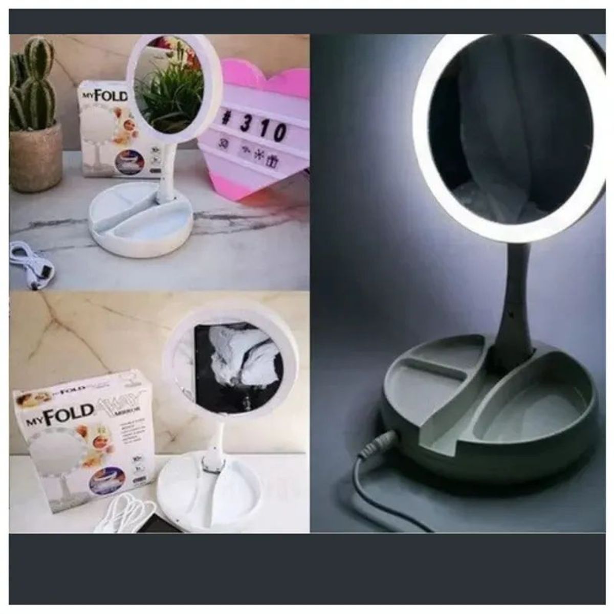 GENERICO - Espejo Doble + LED + Aumento x10