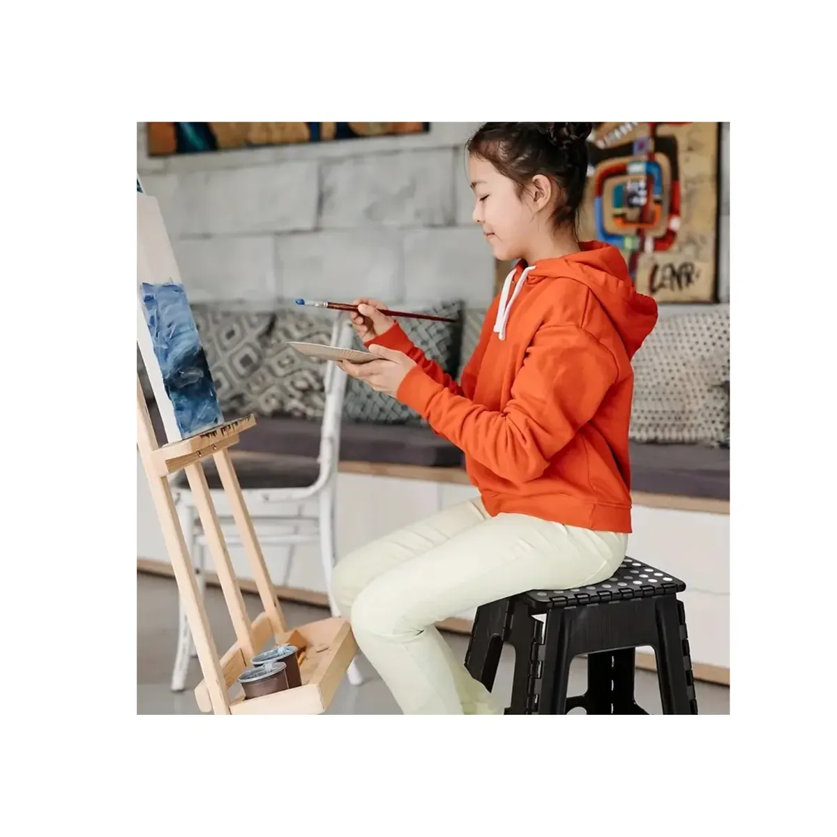 GENERICO - Taburete Silla Banquito Pisos Plegables Piso Plastico