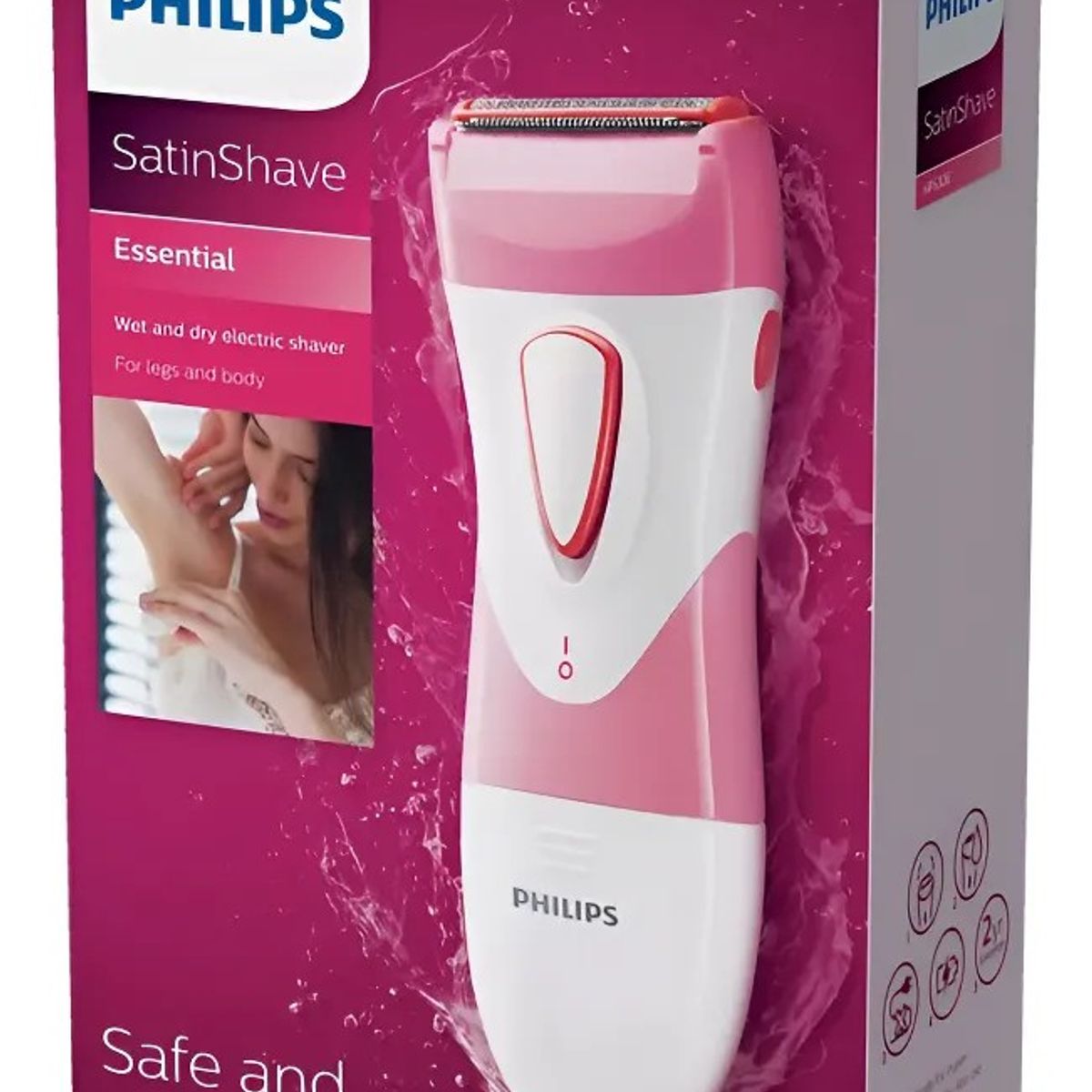 PHILIPS - Depiladora Philips Satinshave Hp6306 Rosa Incluye Pilas Aa Rosadoblanco