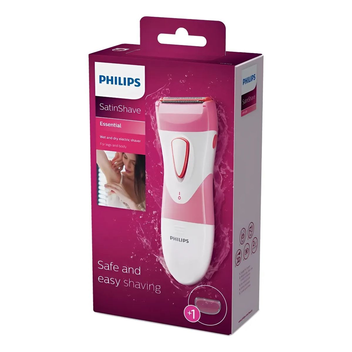 PHILIPS - Depiladora Philips Satinshave Hp6306 Rosa Incluye Pilas Aa Rosadoblanco