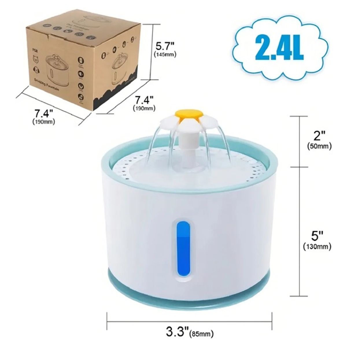 GENERICO - Fuente Para Mascotas 24l 80 Oz Blanco