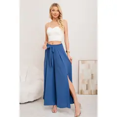 LOOK SHOP - Pantalón Palazzo Mujer Tipo Falda. Tela Lino Liviana 3005