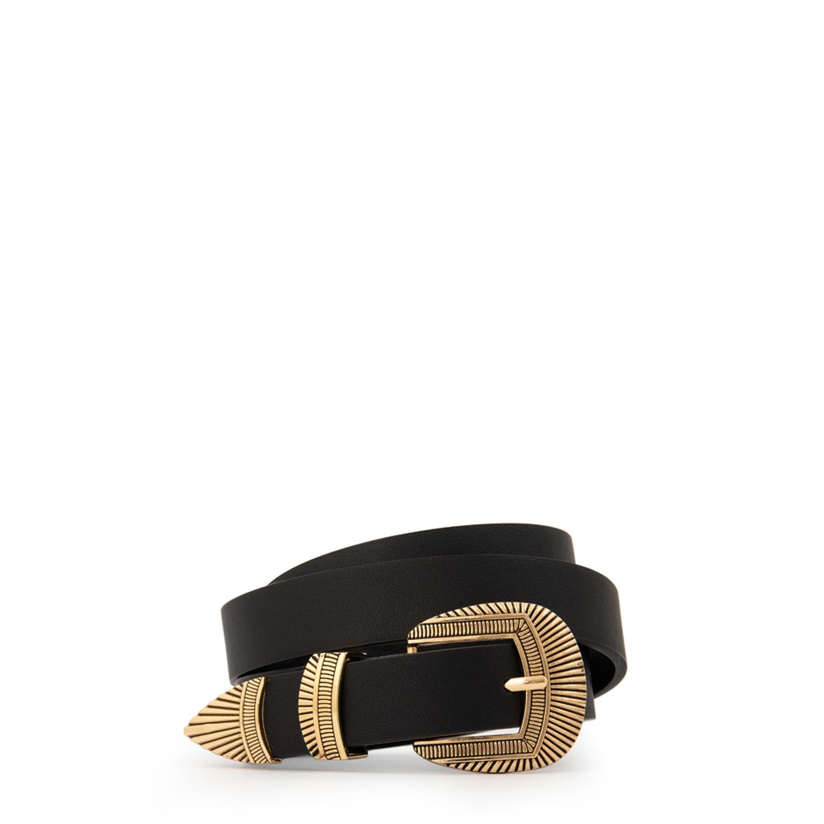 AMPHORA - Cinturon lis mediana negro