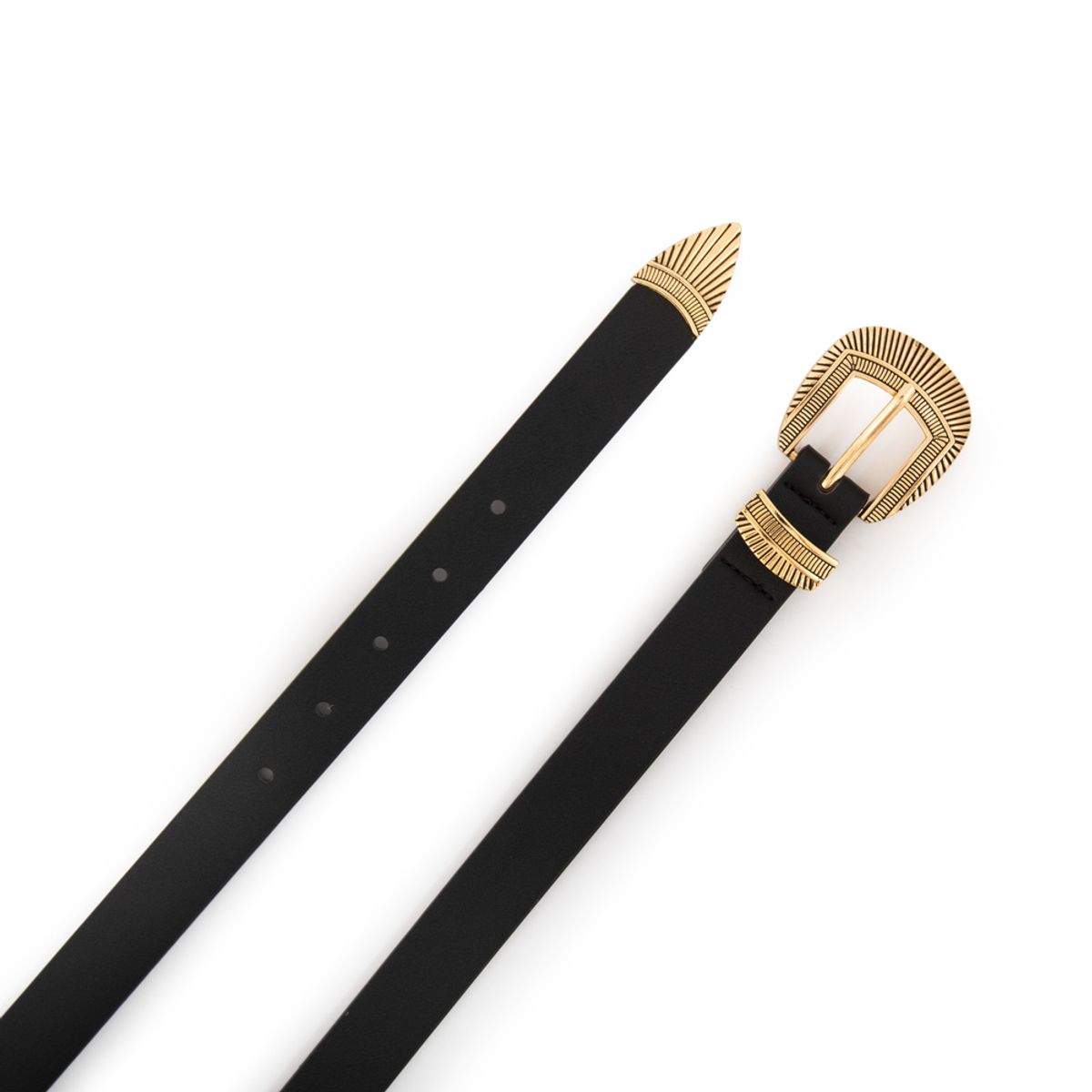 AMPHORA - Cinturon lis mediana negro