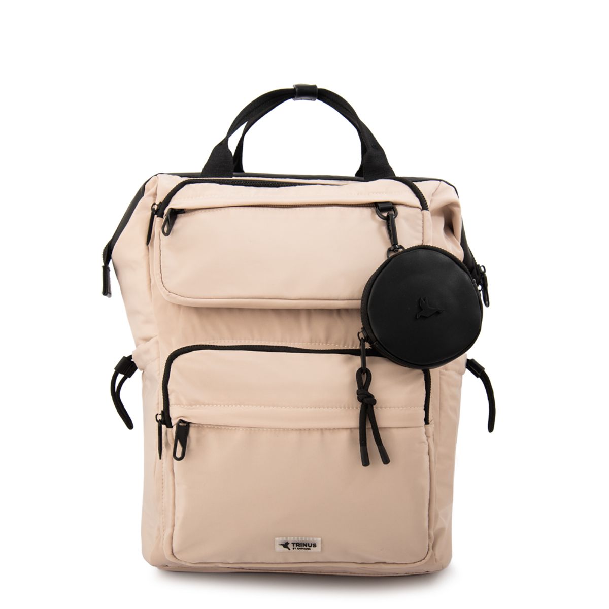 TRINUS - Mochila con colgante pilar grande beige
