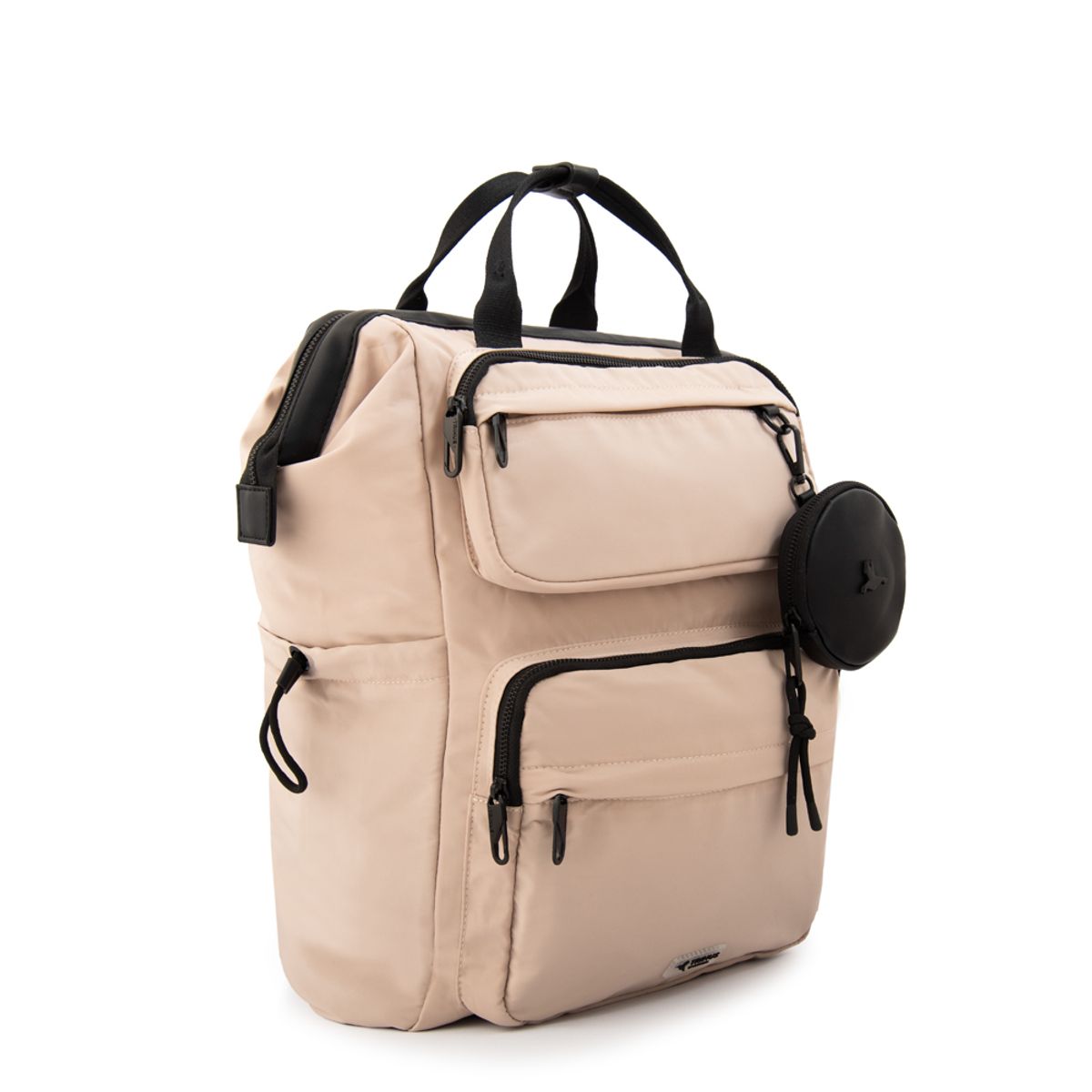 TRINUS - Mochila con colgante pilar grande beige