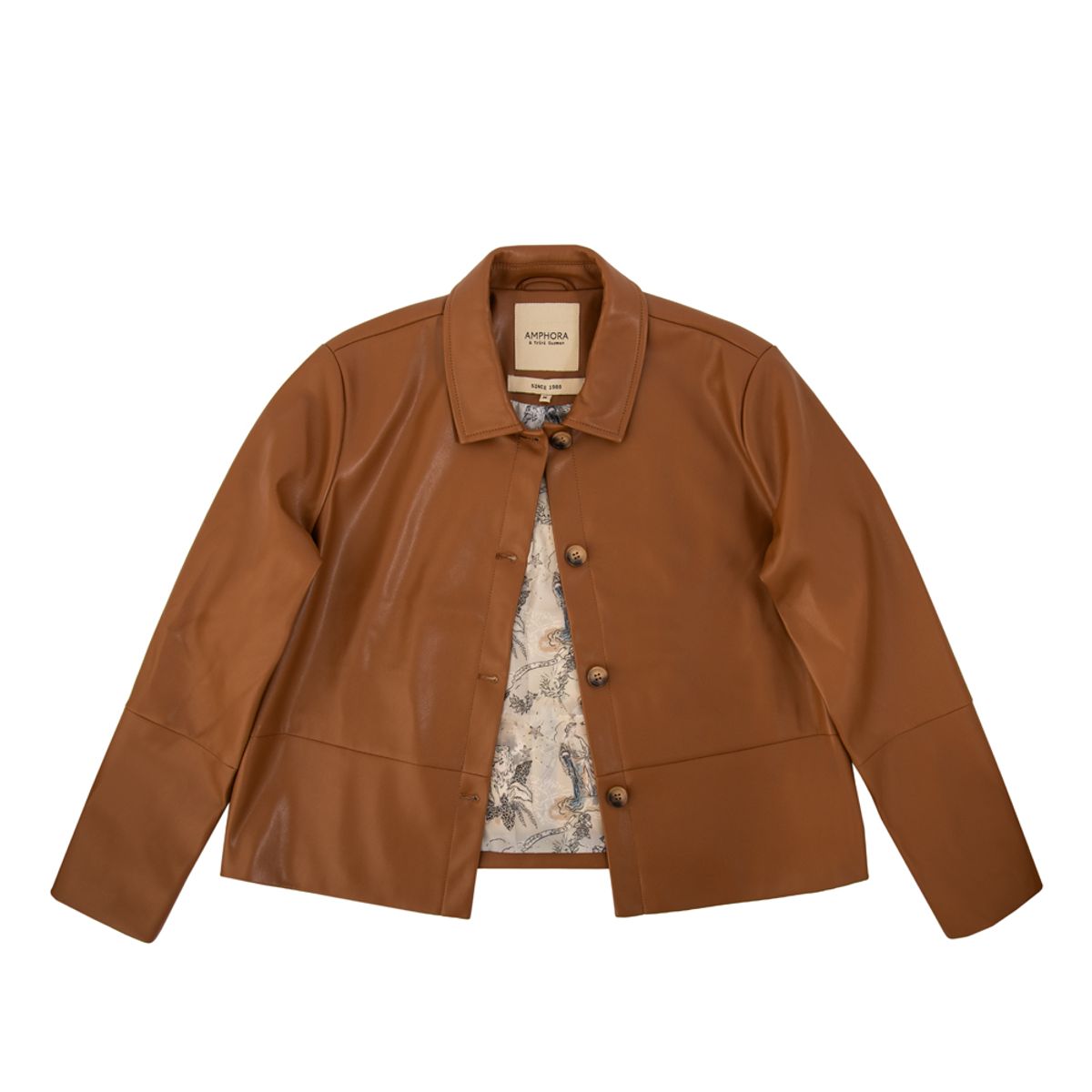 AMPHORA - Chaqueta tipo camisa marlina café