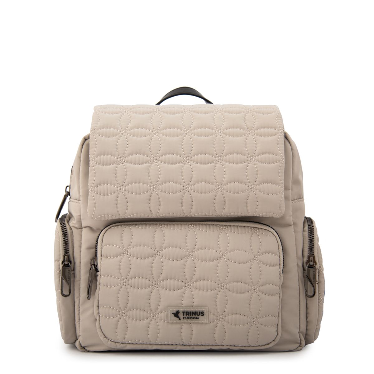 TRINUS - Mochila con tapa sahara pequeña blanco crudo