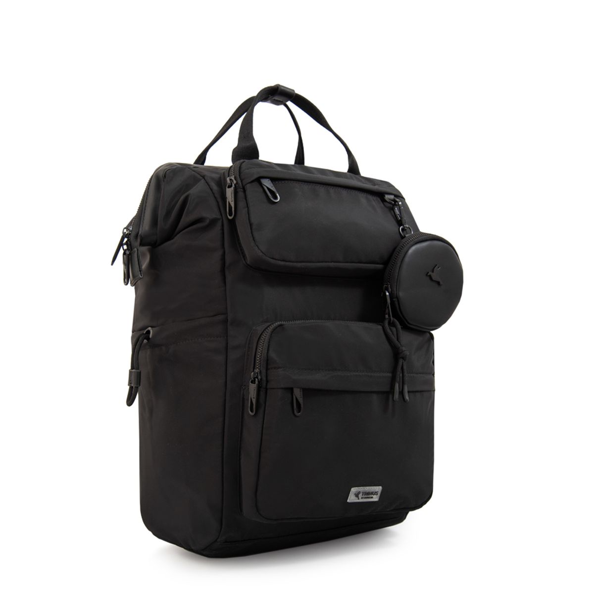 TRINUS - Mochila con colgante pilar grande negro