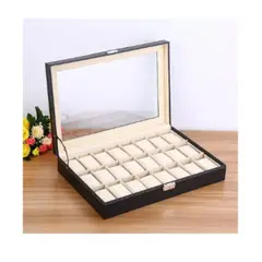 ANGELES DEL HOGAR - Caja Organizador para 24 Relojes en color Negro