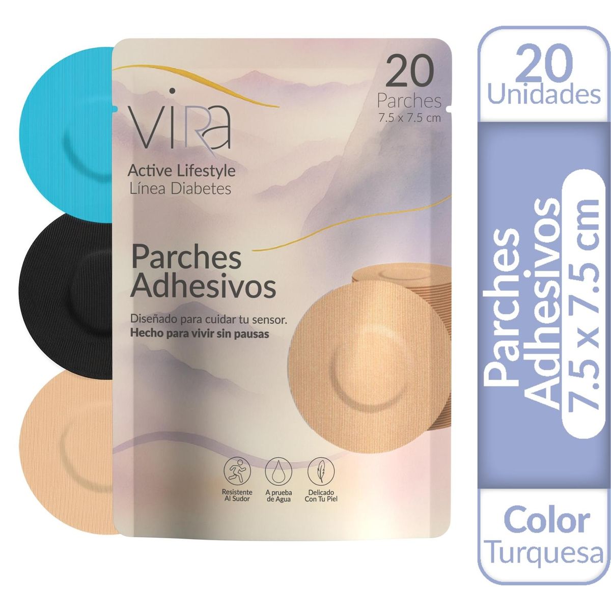 GENERICO - Parche Protector para Sensor FreeStyle Libre Guardian X 20 - Turquesa
