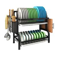 Secador Escurridor De Platos 2 Niveles Negro