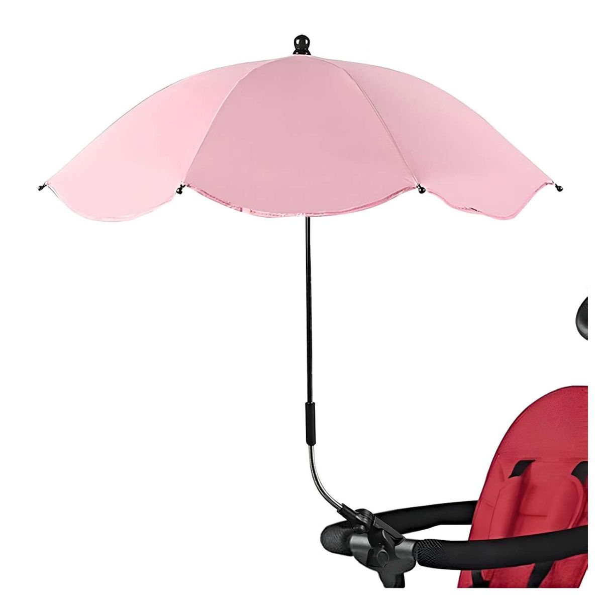 GENERICO - Sombrilla portatil UV para cochecito de bebé ROSA