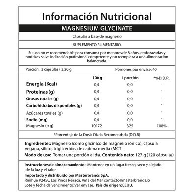 Imagen 2 del producto Magnesio Glicinato 120 cápsulas veganas 325 mg