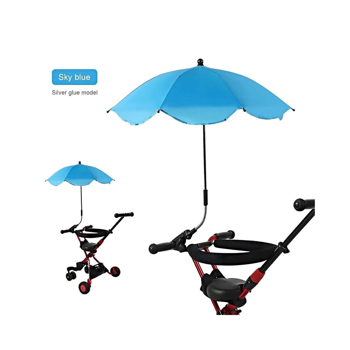 GENERICO - Sombrilla para cochecito de bebé portatil UV AZUL