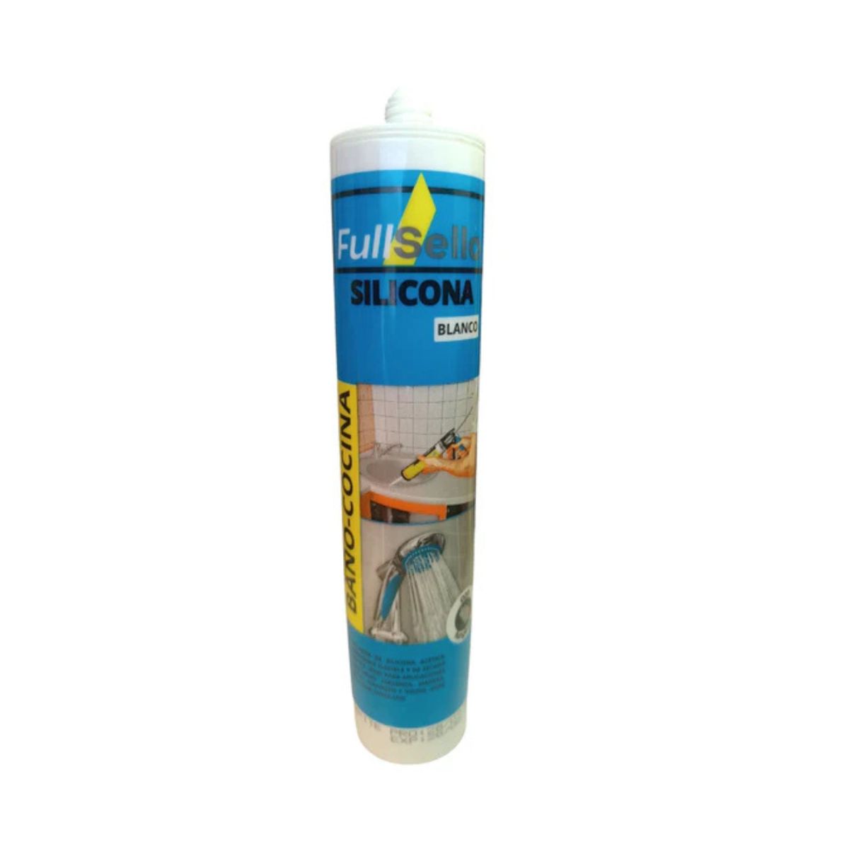 FULLSELLO - Silicona Acética Blanca Fullsello 290ml Para Baño y Cocina
