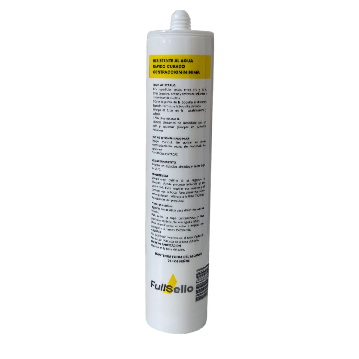 FULLSELLO - Silicona Acética Blanca Fullsello 290ml Para Baño y Cocina