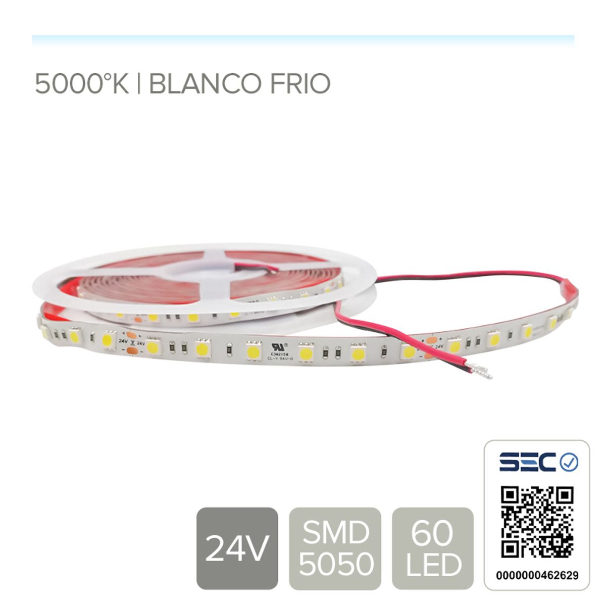 CINTA LED 14.4W 24V 60L FRIO 5000K (Rollo 5 mts), marca STOREFIX - Foto Principal