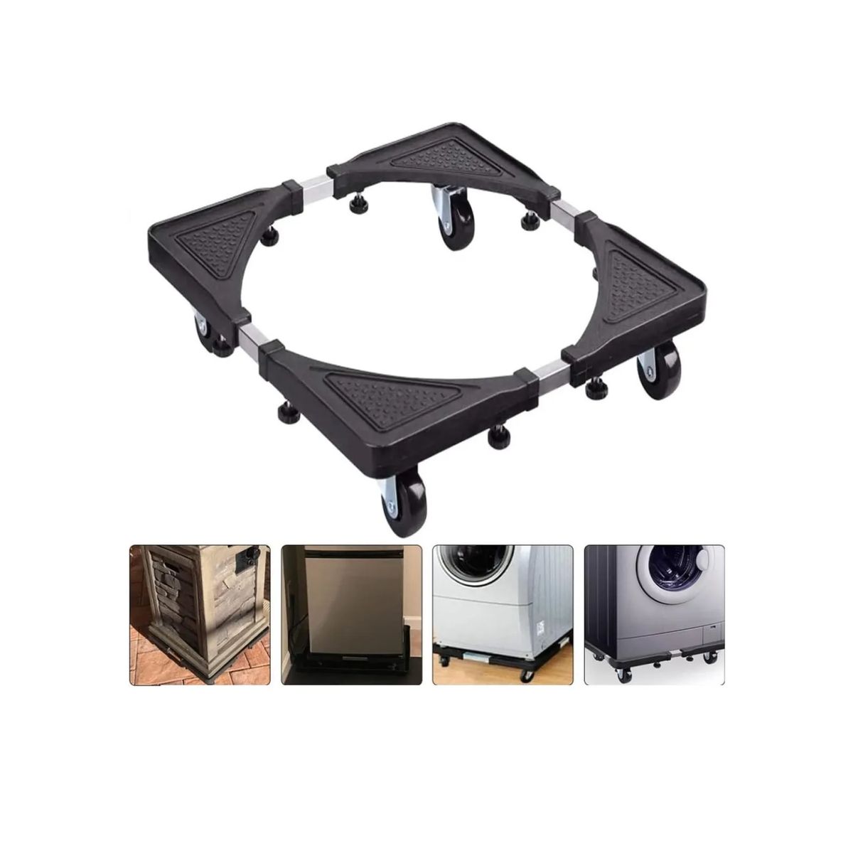 GENERICO - Base Ajustable Multiuso Ruedas Cocina Lavadora Refrigerador