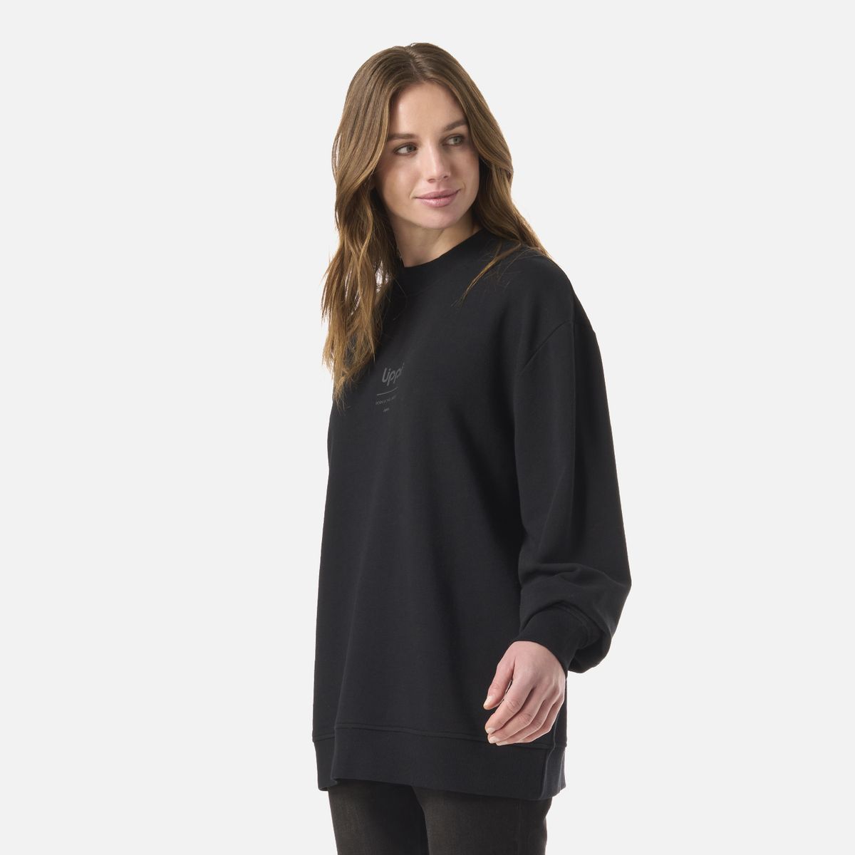 LIPPI - Polerón Mujer Ulmo Mid Point Crewneck Sweatshirt Negro Lippi