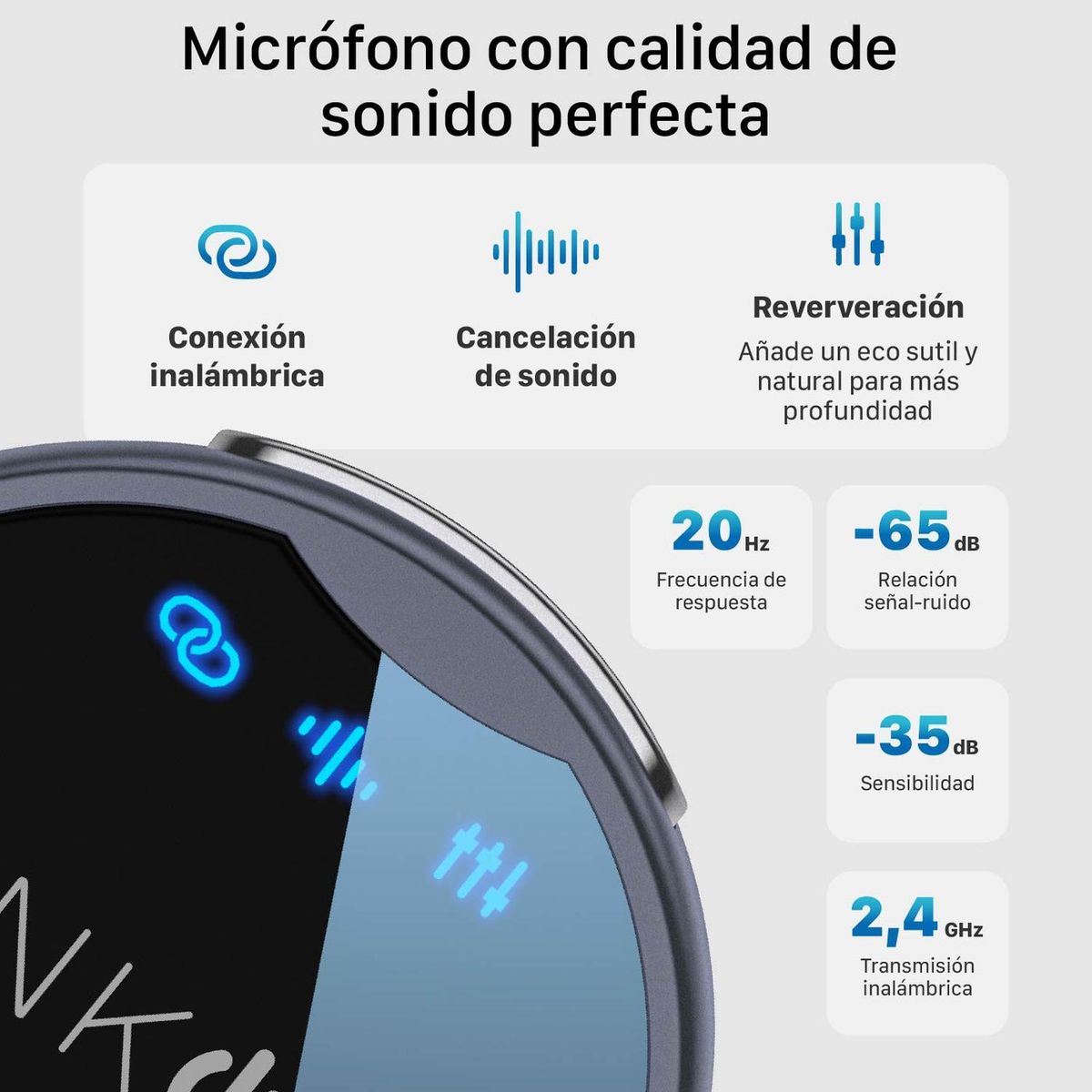 LINKON - Microfono Inalambrico Tipo Solapa Lavalier Linkon + Estuche