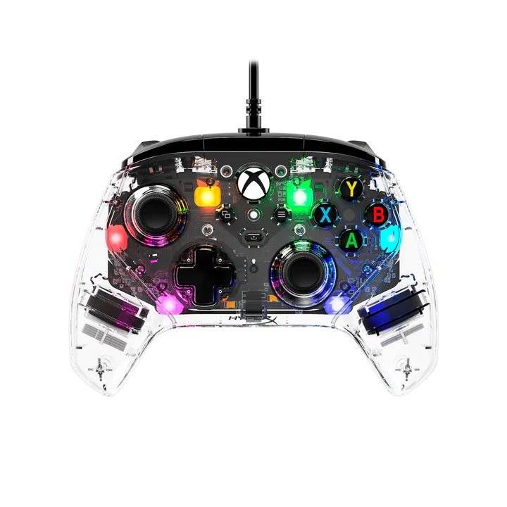 HYPERX Joystick Clutch Gladiate RGB Bloqueo de Gatillos Botones Programables Clear
