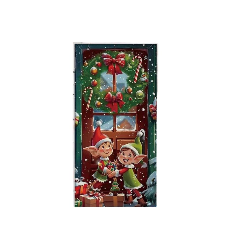 GENERICO - Fundas Para Puertas Elásticada Decoracion Navideña