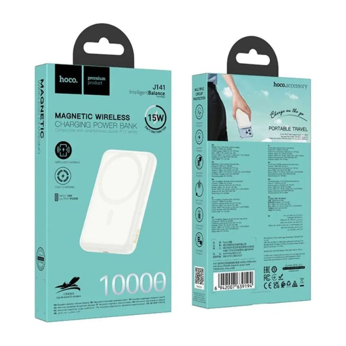 HOCO - Batería Portatil Con Carga Inalámbrica Para IPhone o Android