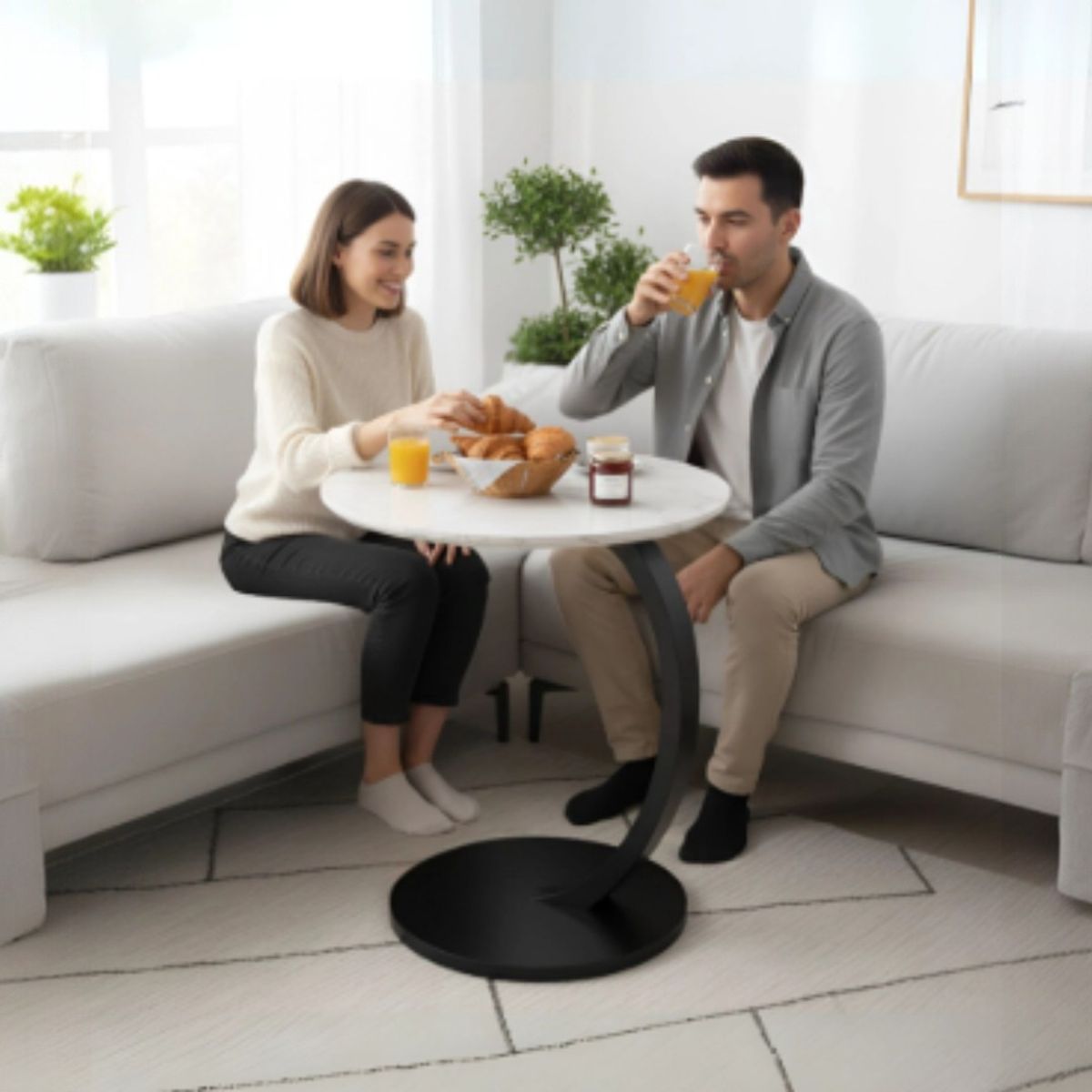 ANGELES DEL HOGAR - MESA CENTRO DECORATIVA ELEGANTE MINIMALISTA