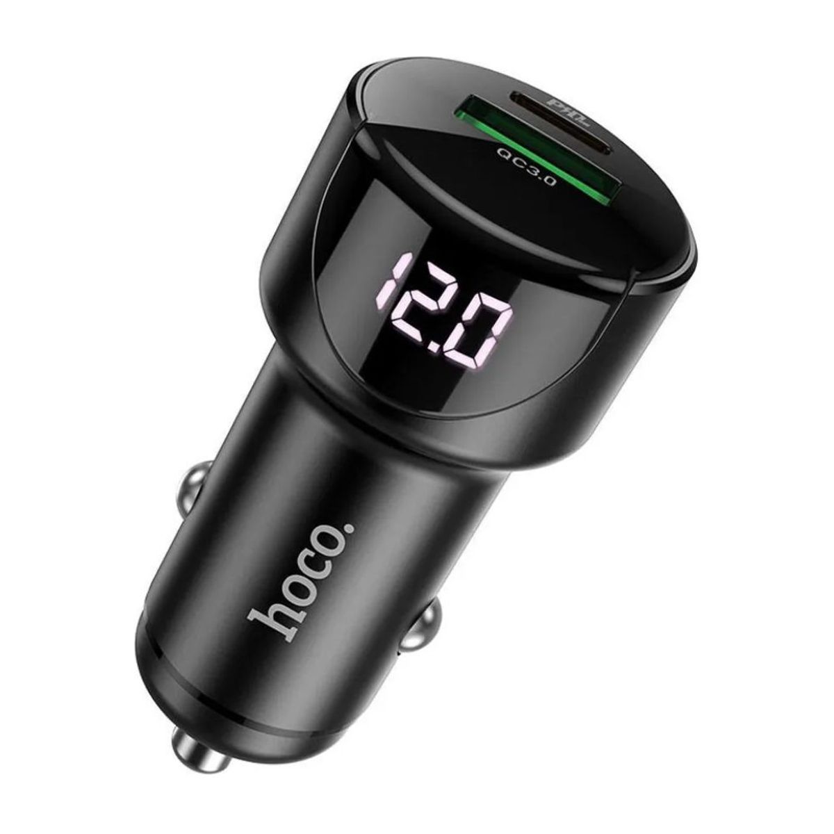 HOCO - Cargador De Auto Qc30 18w + Pd 20w Con Led Digital Hoco
