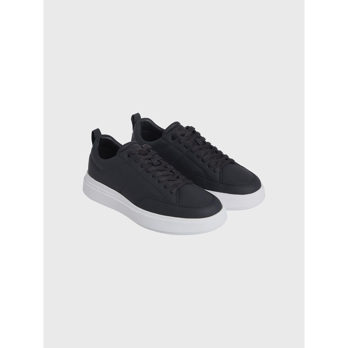 CALVIN KLEIN - Zapatillas de Cuero Low Top Lace Up Negro Calvin Klein
