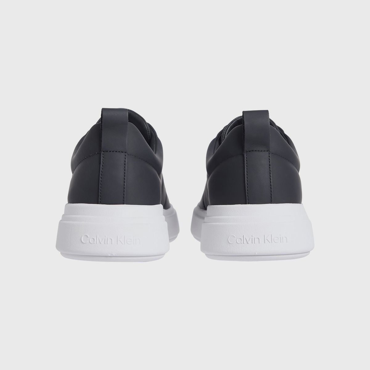 CALVIN KLEIN - Zapatillas de Cuero Low Top Lace Up Negro Calvin Klein