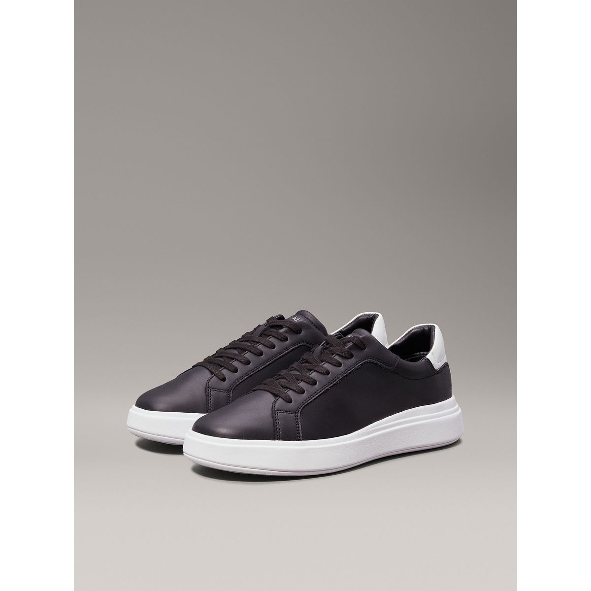 CALVIN KLEIN - Zapatillas de Cuero Low Top Lace Negro Calvin Klein