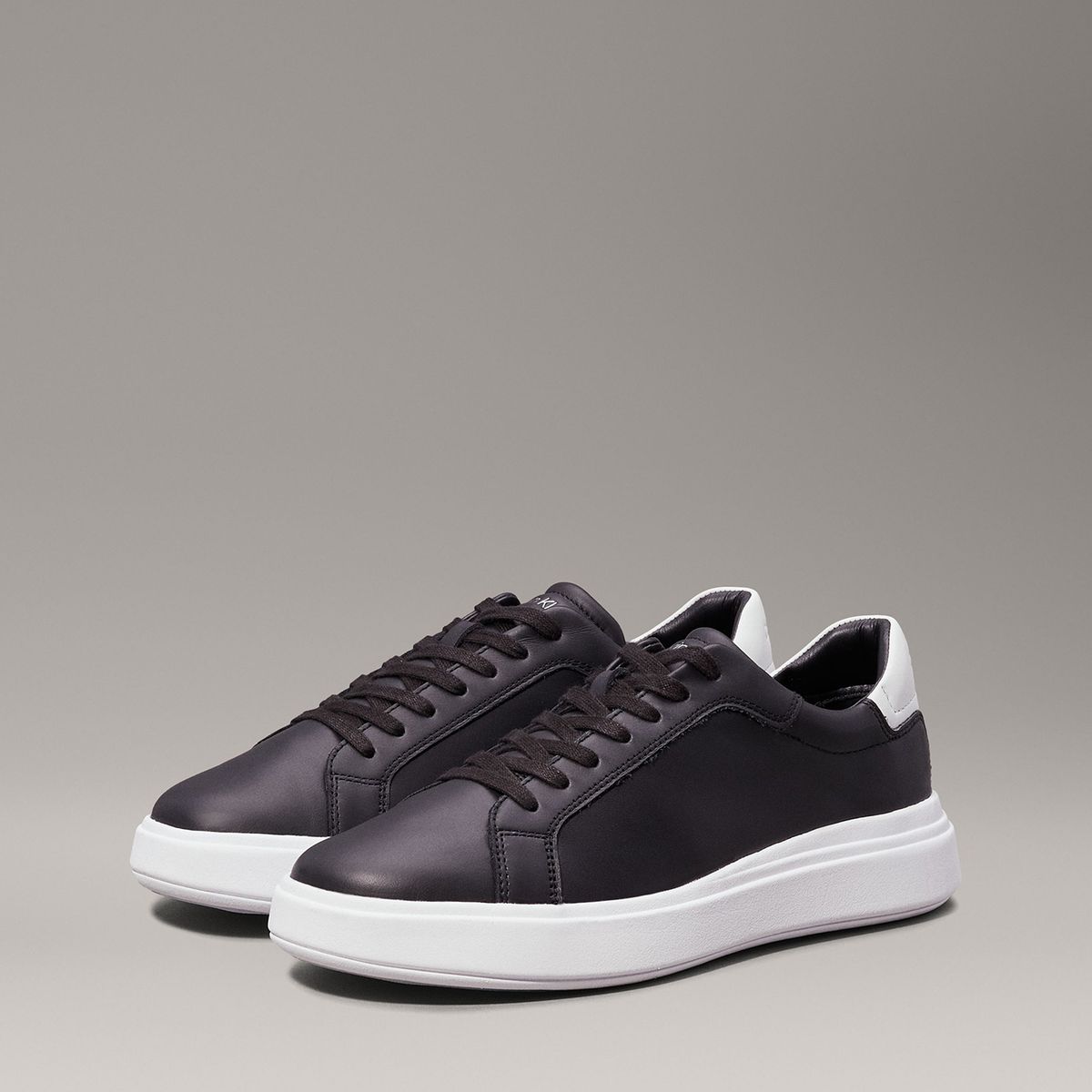 CALVIN KLEIN - Zapatillas de Cuero Low Top Lace Negro Calvin Klein