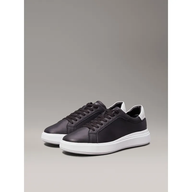 CALVIN KLEIN - Zapatillas de Cuero Low Top Lace Negro Calvin Klein