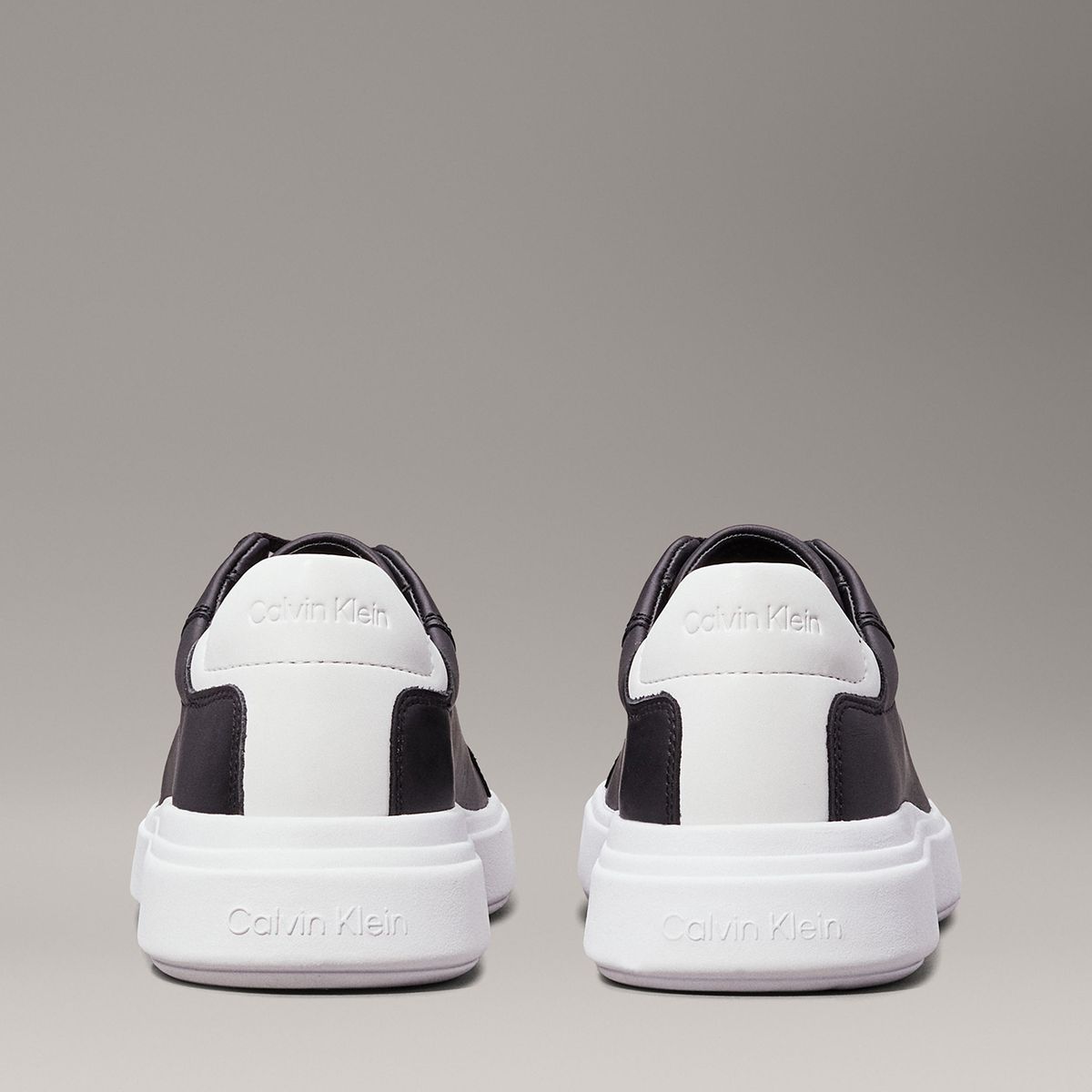 CALVIN KLEIN - Zapatillas de Cuero Low Top Lace Negro Calvin Klein