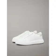 CALVIN KLEIN - Zapatillas de Cuero Cupsole Lace Up Blanco