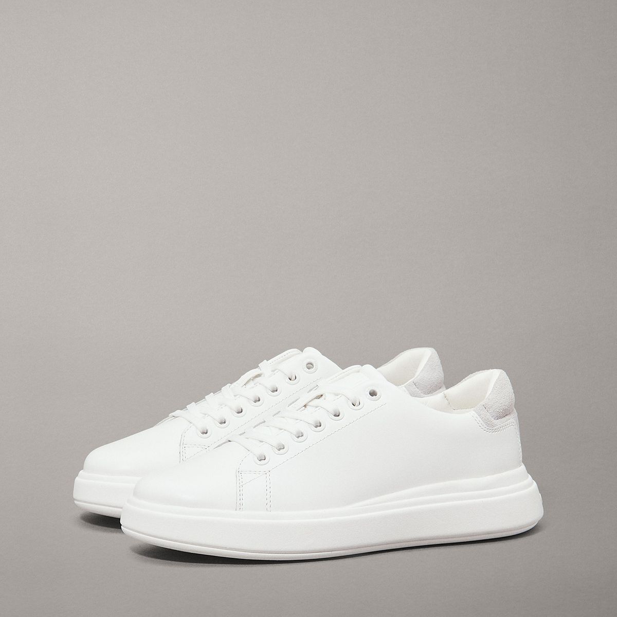 CALVIN KLEIN - Zapatillas de Cuero Cupsole Lace Up Blanco Calvin Klein
