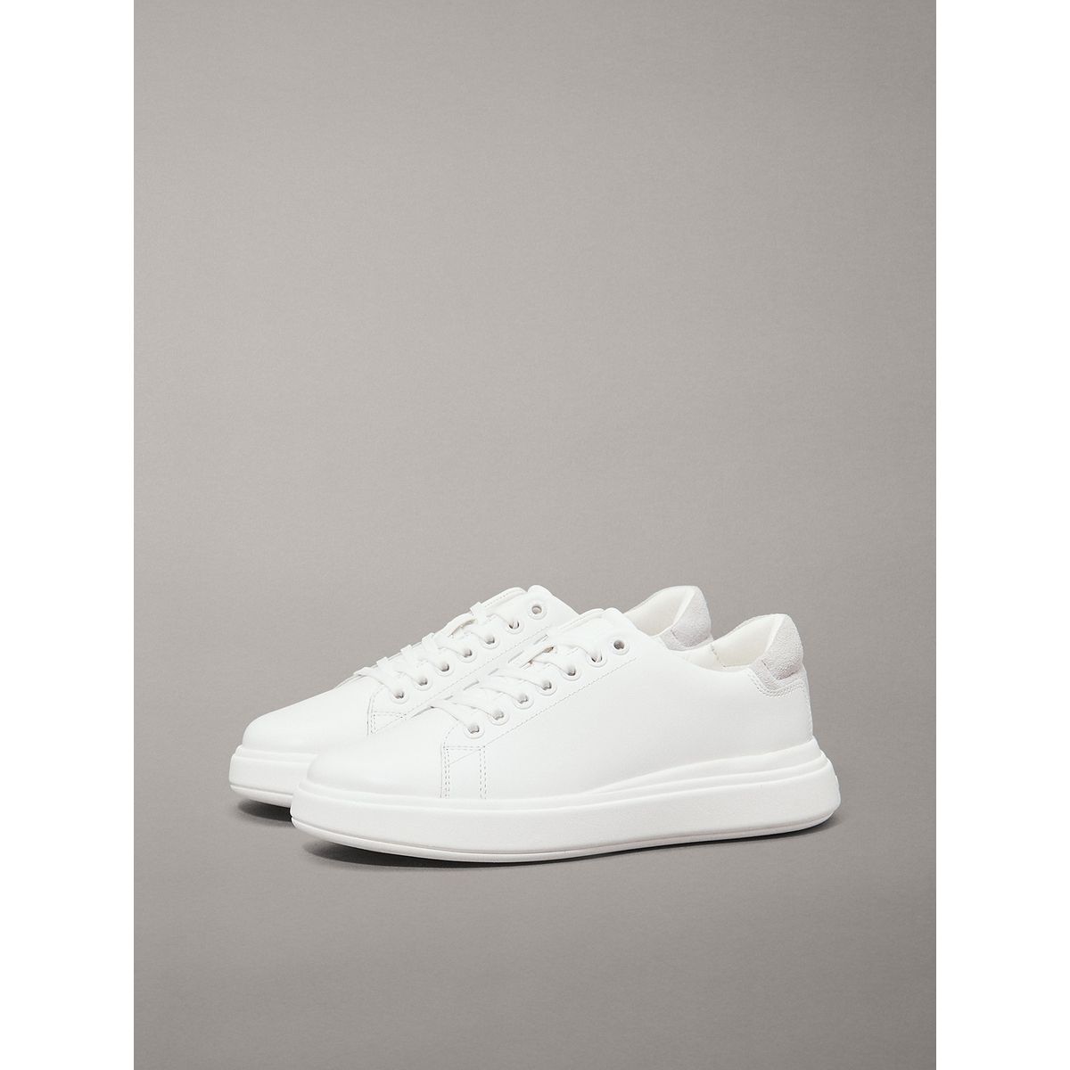 CALVIN KLEIN - Zapatillas de Cuero Cupsole Lace Up Blanco Calvin Klein