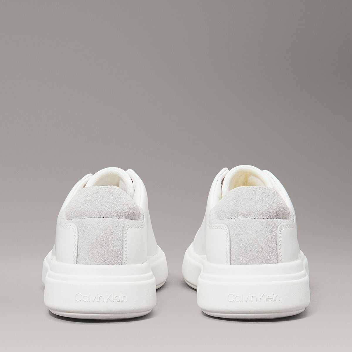 CALVIN KLEIN - Zapatillas de Cuero Cupsole Lace Up Blanco Calvin Klein