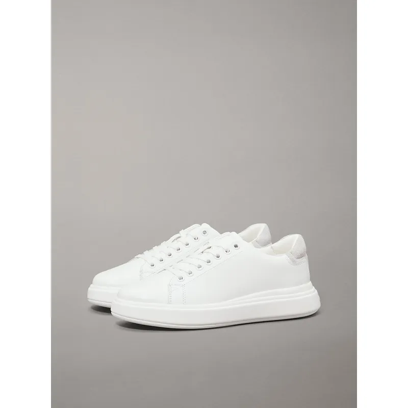 CALVIN KLEIN - Zapatillas de Cuero Cupsole Lace Up Blanco Calvin Klein