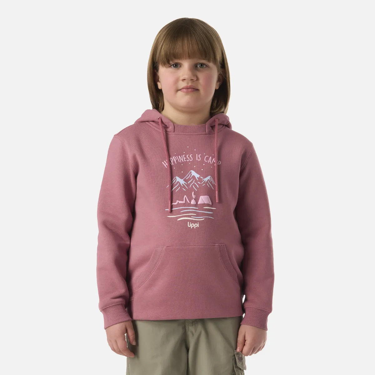LIPPI - Polerón Niña Insigne Hoody Sweatshirt Rosa Oscuro Lippi