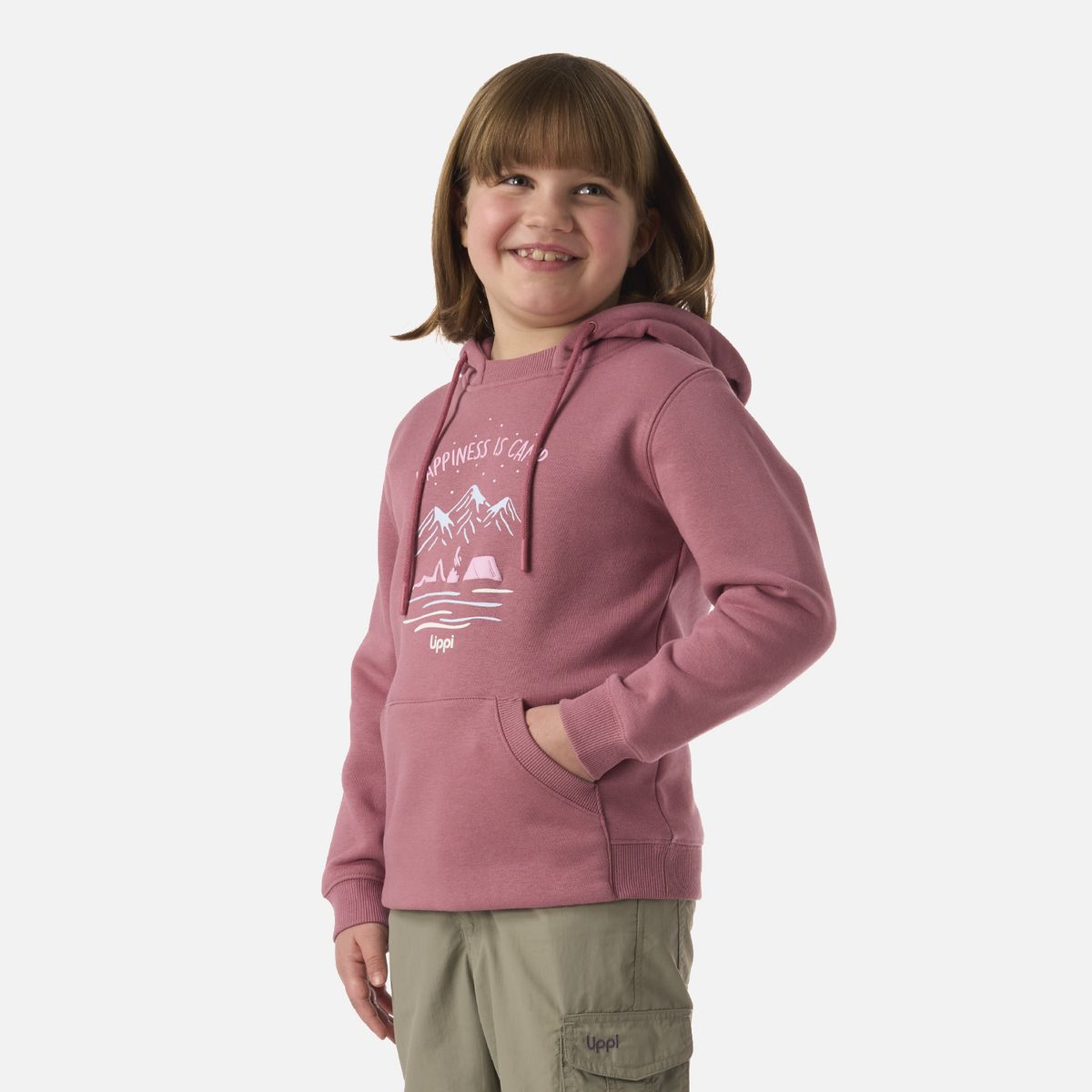 LIPPI - Polerón Niña Insigne Hoody Sweatshirt Rosa Oscuro Lippi