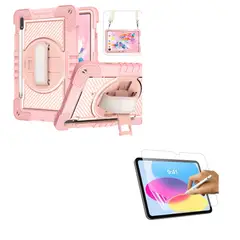 JOIGO - Funda Armadura 360 Lamina Clear Para Samsung Tab S10 lite Rosado