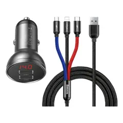 BASEUS - Cargador De Auto Doble Usb 48a Y 24w Quick Charge